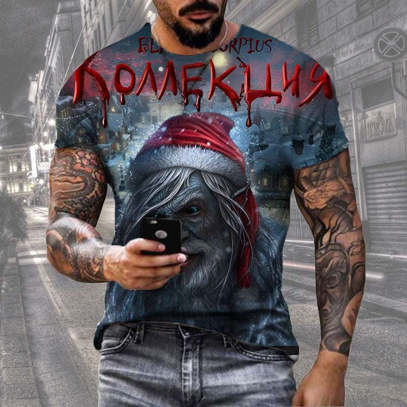 Men's Digital Print Street Sports Short Sleeve T-Shirt