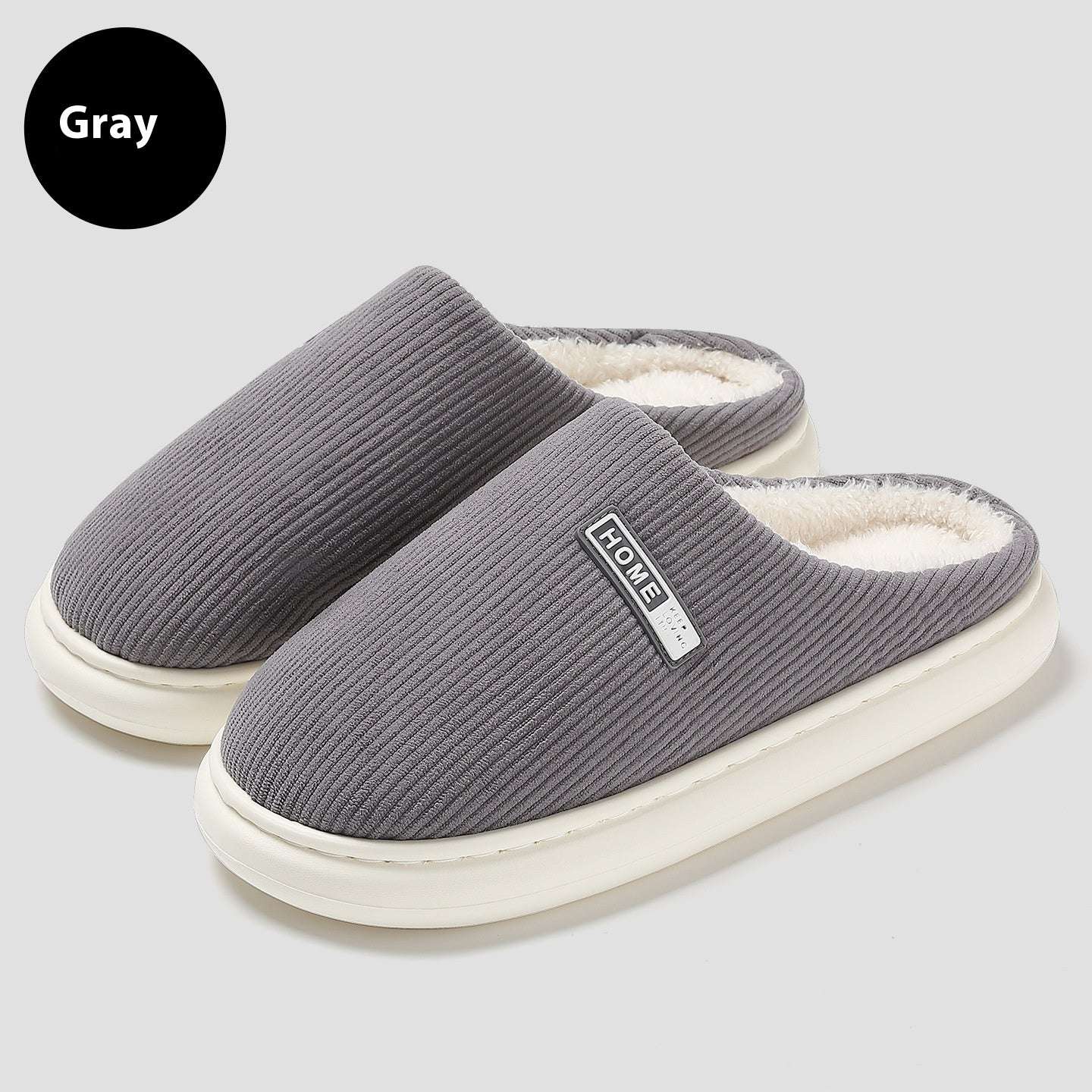 Autumn And Winter Home Indoor Plush Warm Slugged Bottom Baotou Non-slip Cotton Slippers