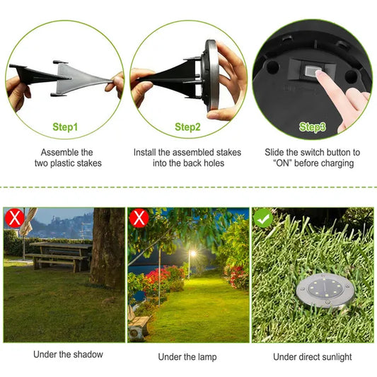 4Pcs Solar Ground Lights Outdoor 4Pcs Solar Powered Ground Light Outdoor | Ectron Online