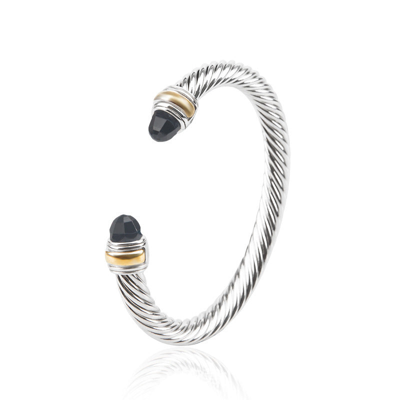 Braided Twisted Cable Opening 7MM Adjustable Bracelet - Ectron Online