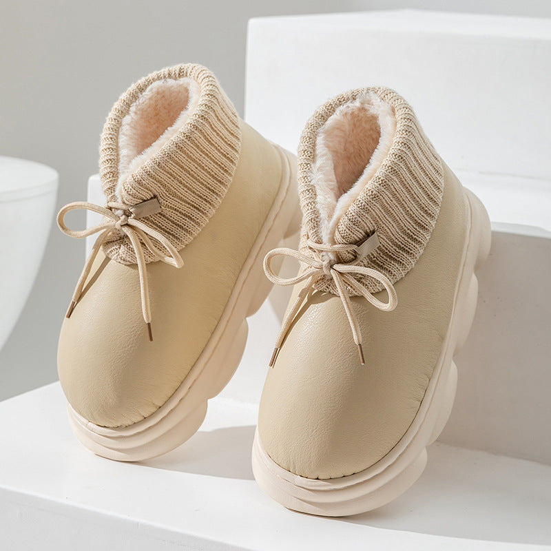 Waterproof High-top Cotton Slippers Women's Winter