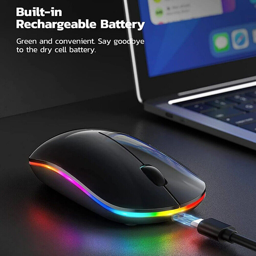 PC Maus Kabellos USB Wireless Mouse Computer Notebook Laptop Funkmaus Aufladbar