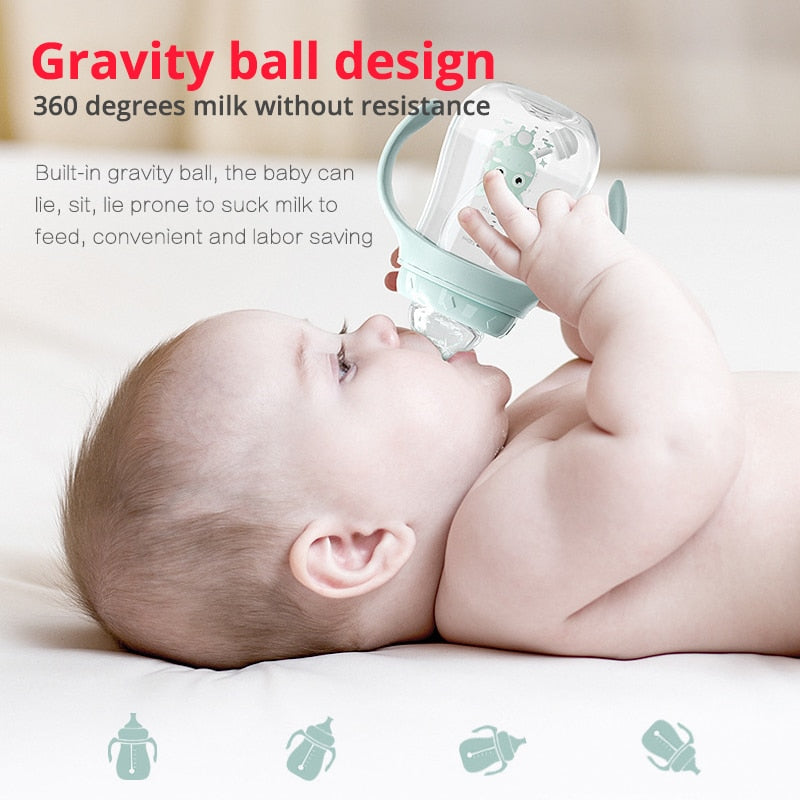 Baby bottles Drinking Cup Feeding Bottle Wide-Caliber Multifunctional Drinking Milk Drinking Water Dual-use Bottle BPA Free