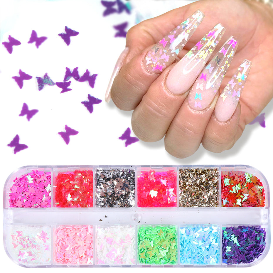 Symphony butterfly sequin nail decoration - Ectron Online