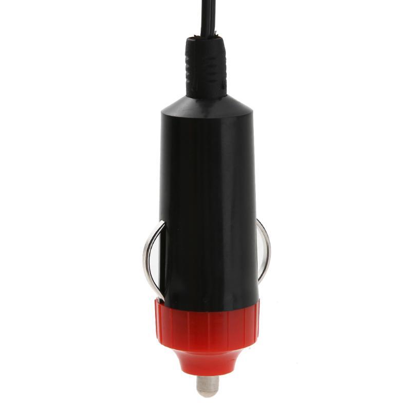 Black and red car charger on a white background