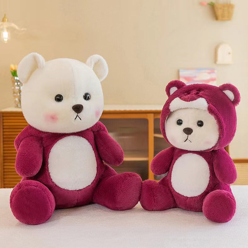 New Transformation Teddy Bear Plush Toy Cute Bear Doll Cloth Doll Valentine's Day Birthday Gift - Ectron Online