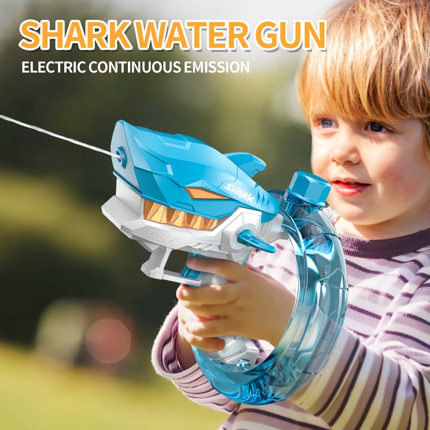 New Shark Electric Water Gun Toys Fully Automatic Continuous Fire Water Gun Large Capacity Beach Summer Children's Water Playing - Ectron Online