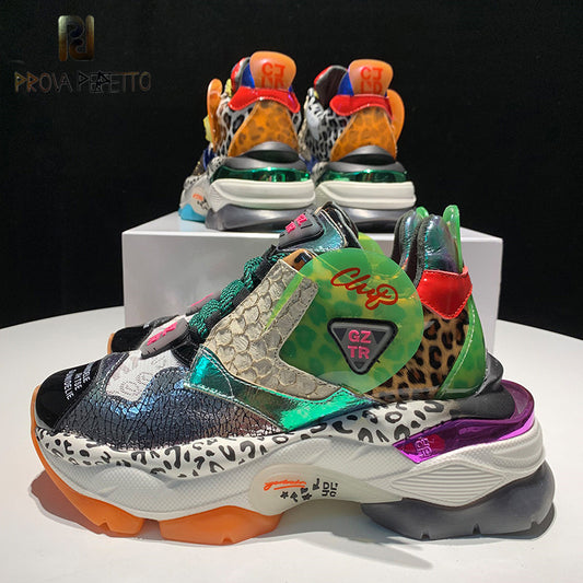 Shop Bold Color Block Platform Sneakers Color block platform sneakers | Ectron Online