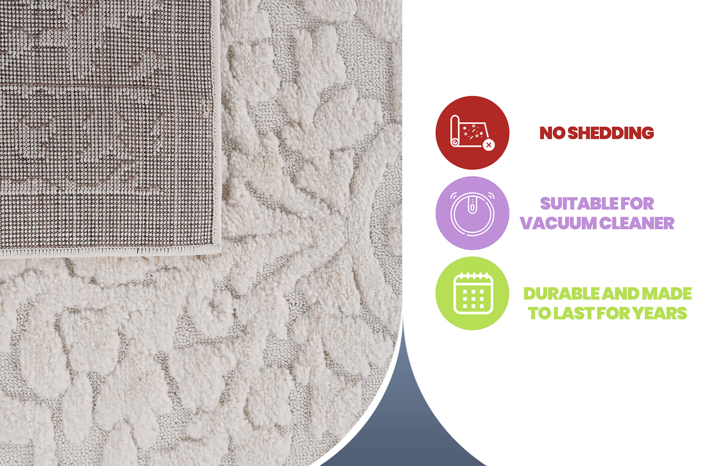 Step Collection Cream Medallion High-Low Area Rug - 5'3" x 7'6"