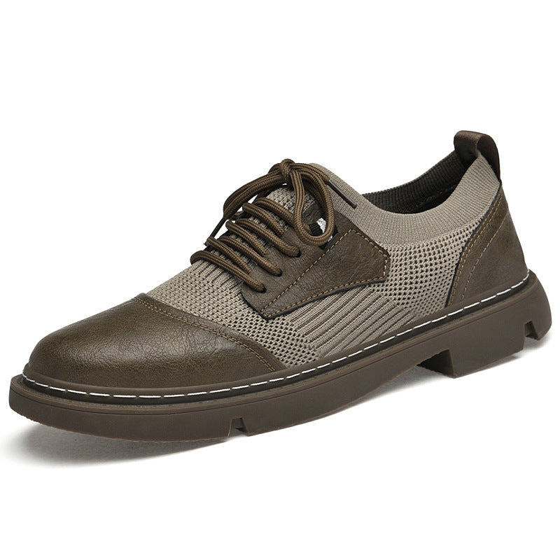 Casual Flying Woven Leather Shoes