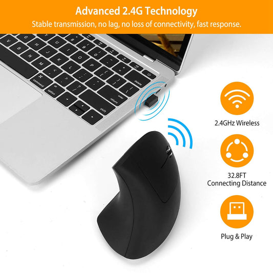 Ergonomic Wireless Vertical Mouse | 2.4G Optical Mice with 3 DPI