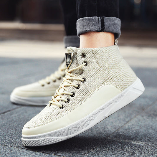 High-Top Sneakers in a Lightweight Linen Linen high-top sneakers | Ectron Online