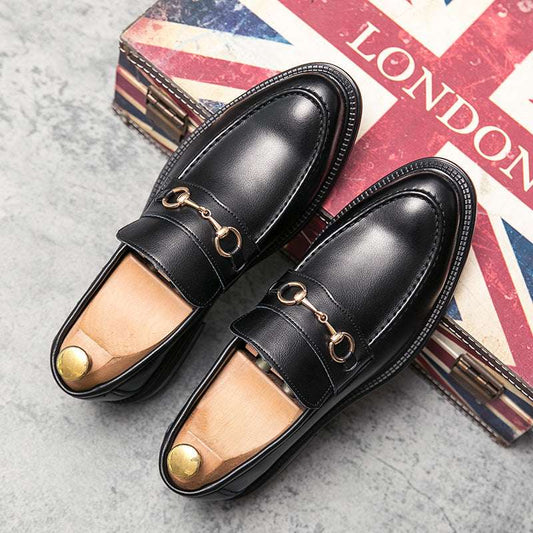 All-match Fashion Pointed Casual Leather Shoes Slip-on