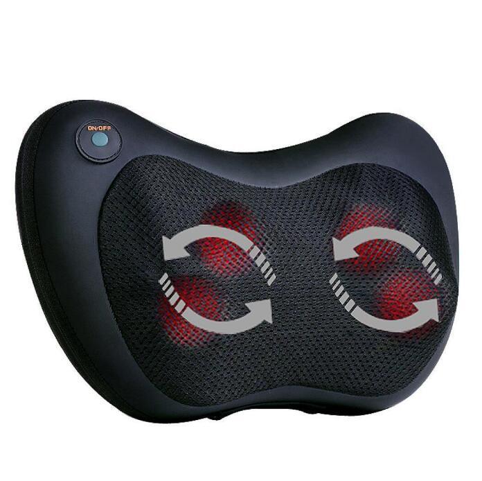 Electric Infrared Heating Kneading Neck Shoulder Back Body Spa Massage Pillow Car Chair Shiatsu Massager Masaj Device - Ectron Online