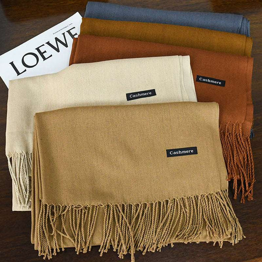 Luxurious Warm Tassel Scarf - Cashmere-Feel Meeting Accessory Annual Meeting Warm Cashmere Tassel Scar | Ectron Online