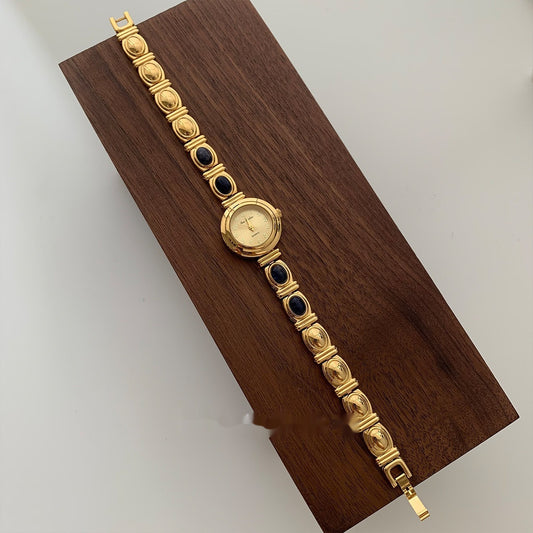 Antique Blue Agate Quartz Watch Blue Agate Antique Quartz Watch | Ectron Online