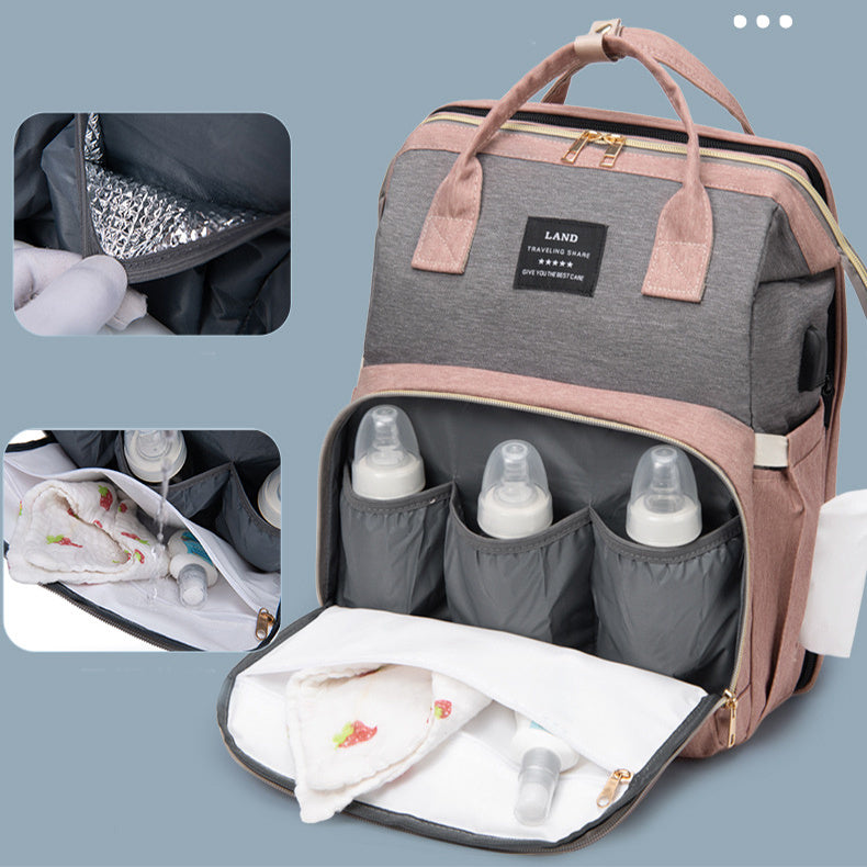 New Mummy Baby Crib Backpack Large Capacity Out Milk Insulated Bag Women - Ectron Online