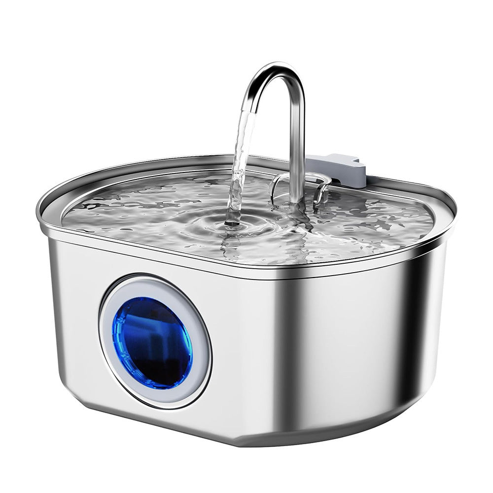 3.2L Cat Water Fountain With Water Level Window,Stainless Steel Automatic Pet Water Fountain,Dog Water Dispenser Durable USB - Ectron Online