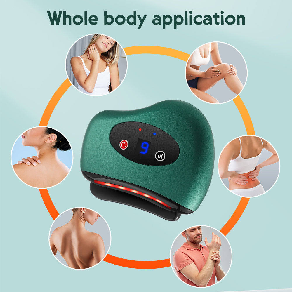 Eletric Bianstone Gua Sha Board Tools Hot Compress Heating Vibration Back Facial Massager Meridian Lymphatic Drainage Scraping Heating Vibration Scraping Neck Face Skin Lifting Removal Wrinkle Tool - Ectron Online