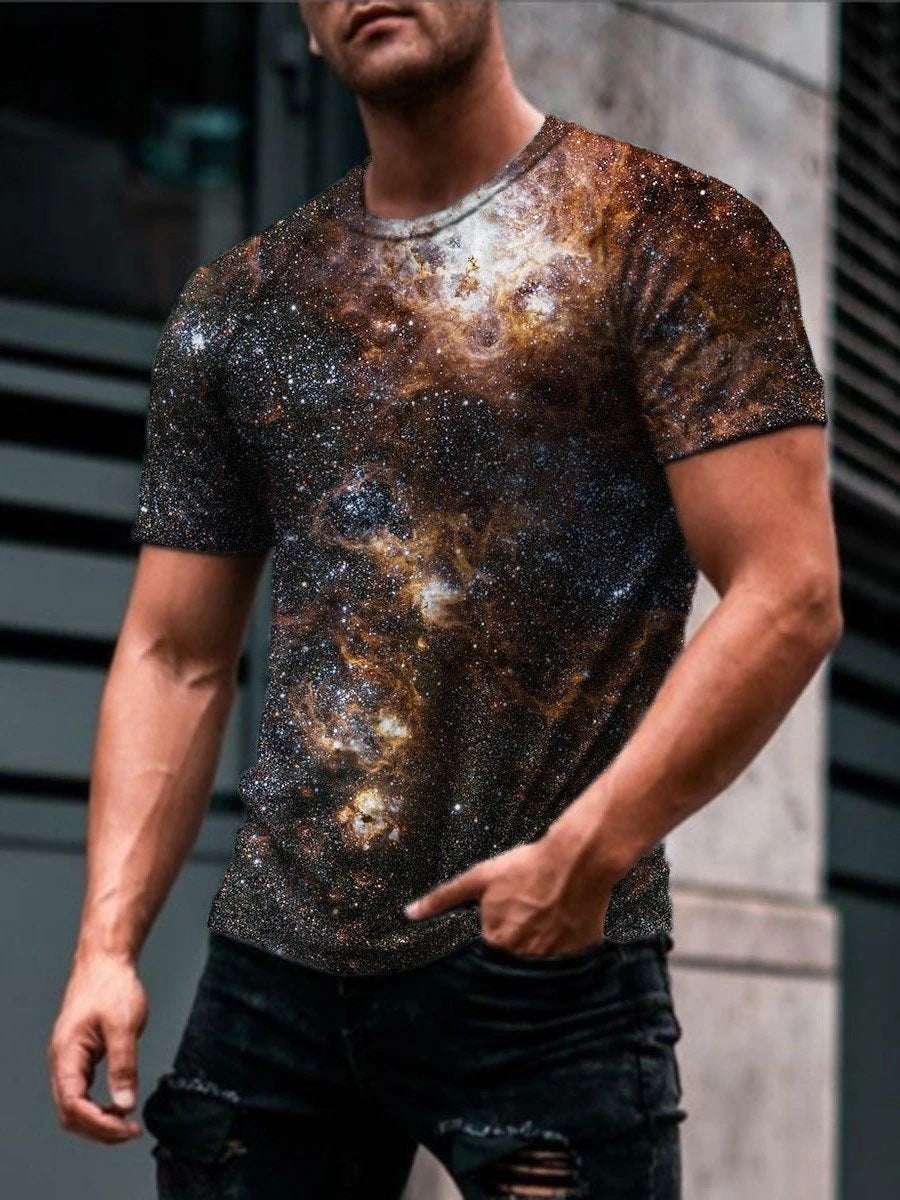 Digital Printed Short-sleeved Round Neck T-shirt