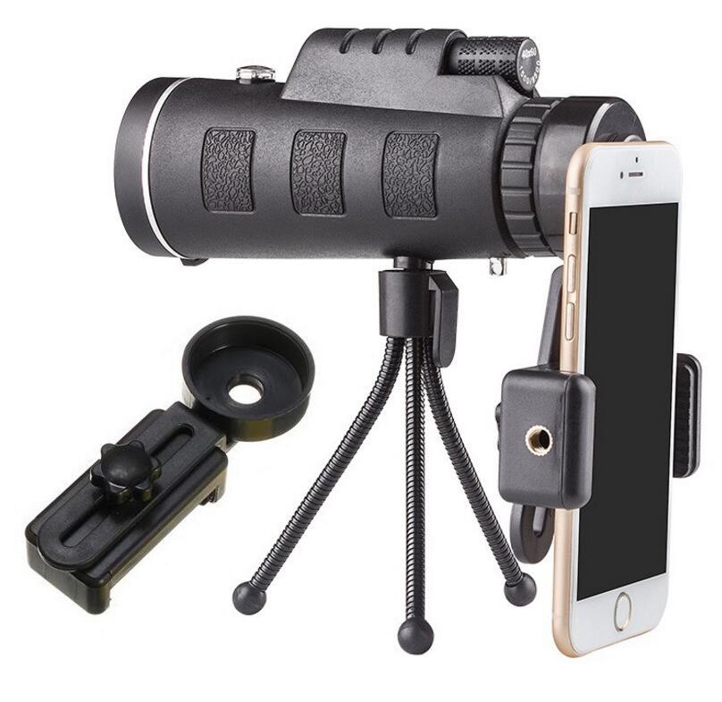 Compatible with Apple, Monocular Telescope Zoom Scope with Compass Phone Clip Tripod - Ectron Online