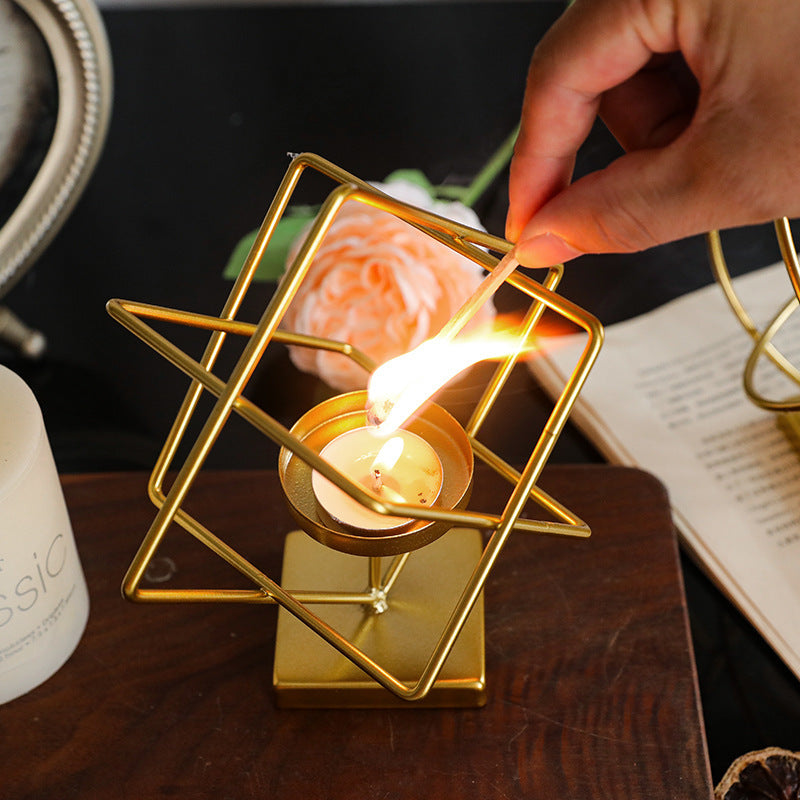 Nordic Light Luxury Golden Candlestick Ornaments