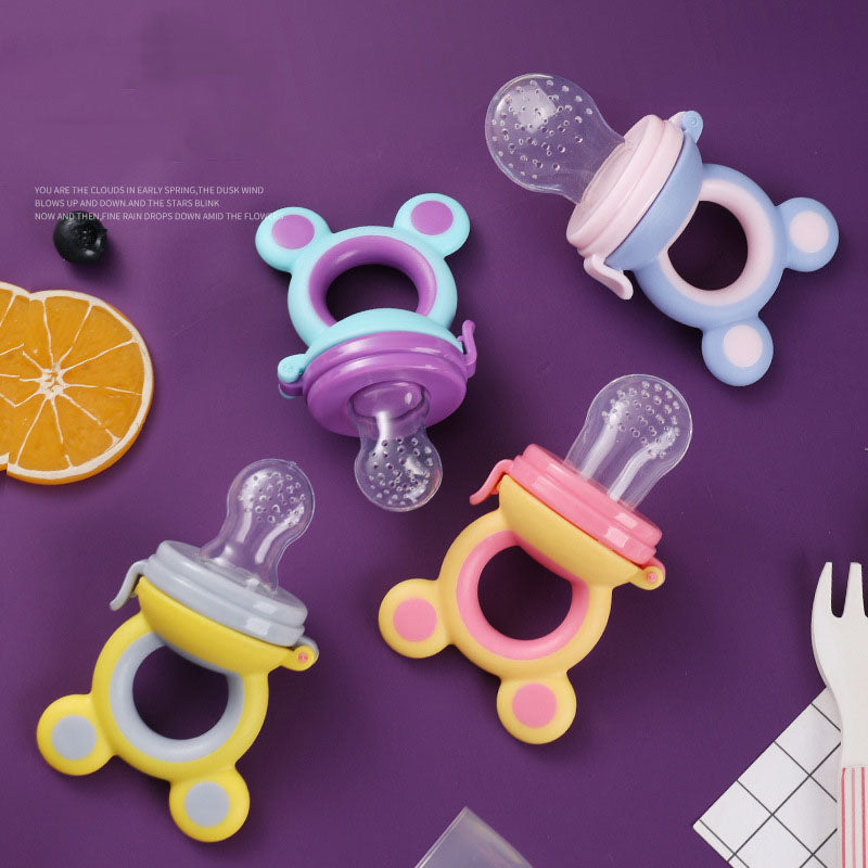 Baby products baby pacifier fruit and vegetable silicone baby nutrition fruit and vegetable mesh bag complementary food feeder - Ectron Online