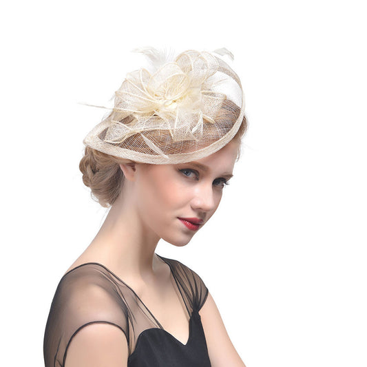 Hemp Yarn Feather Hairpin – Elegant Bridal & Banquet Accessory