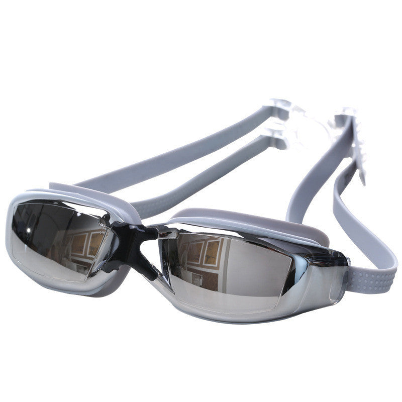 Anti-fog HD Large Frame Electroplating Swimming Goggles