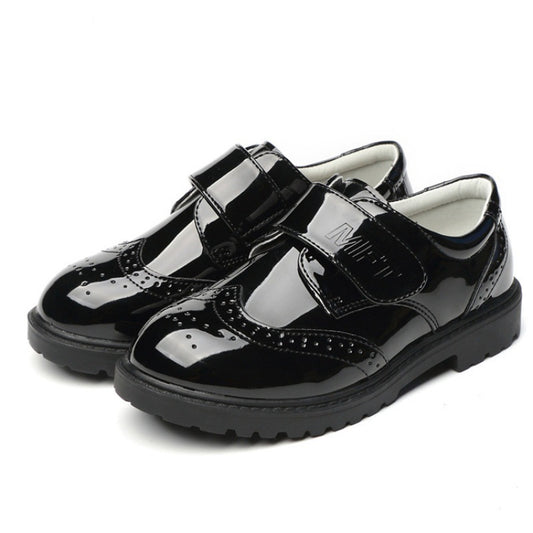 Black Leather Campus Shoes for Boys - British Style Boys Leather Shoes Student Campus Black | Ectron Online