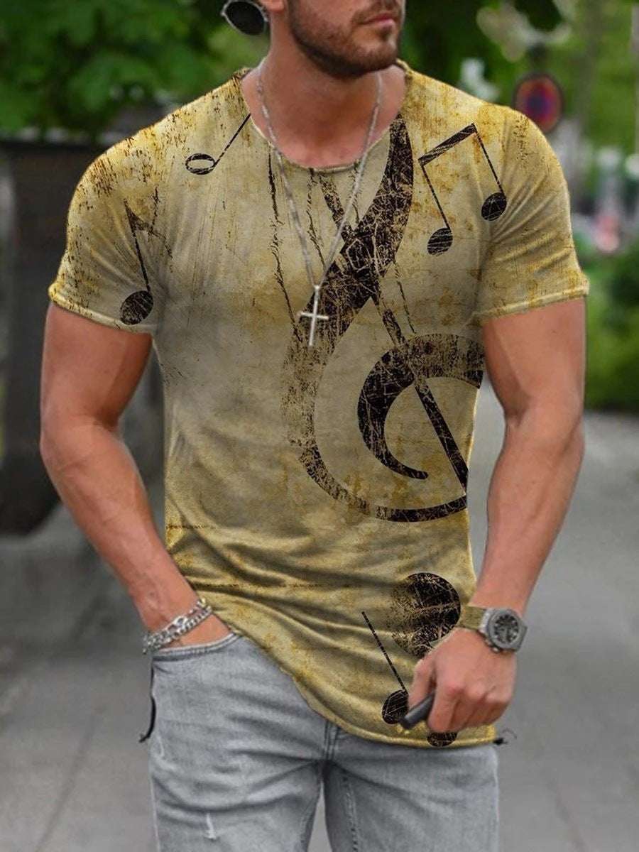 Digital Printed Short-sleeved Round Neck T-shirt