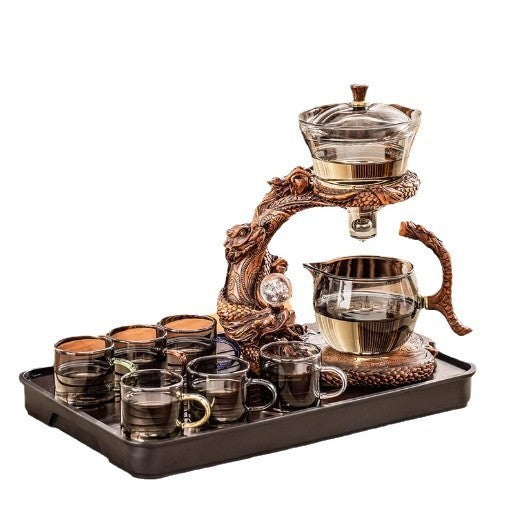 Dragon Year Automatic Lazy Glass Tea Set
