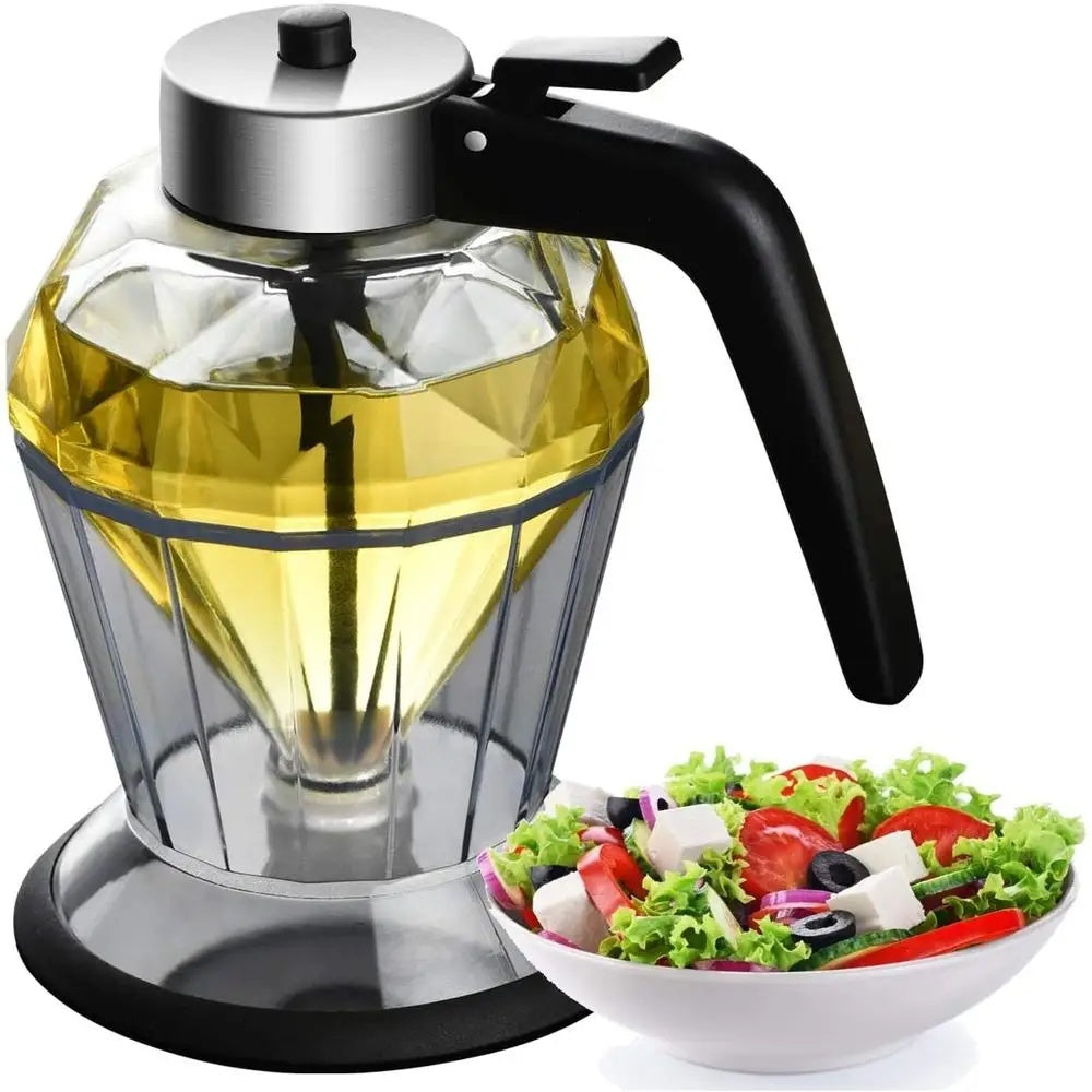Diamond Glass Oil Jug Exquisite Press Type Diamond Oil Jug Visible Color Transparent Oil Storage Can Multi-Purpose Kitchen Tool