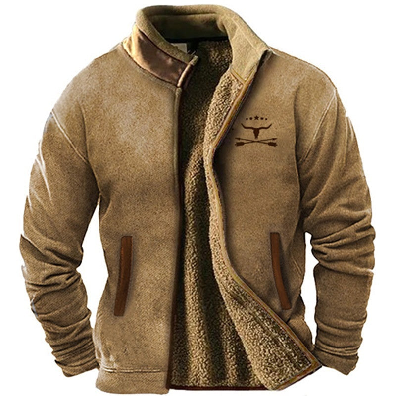 New Men's Fleece-Lined Cotton Jacket
