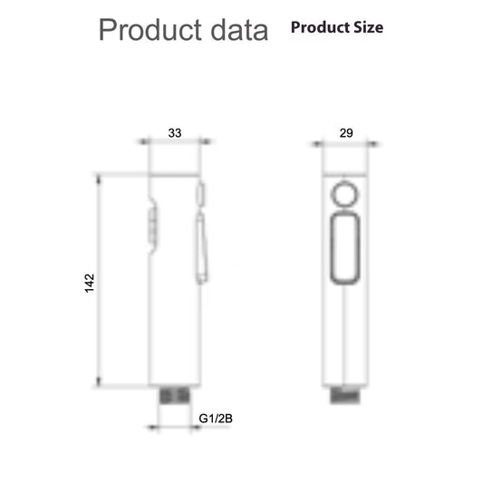 Technical drawing of two plumbing components with dimensions labeled.