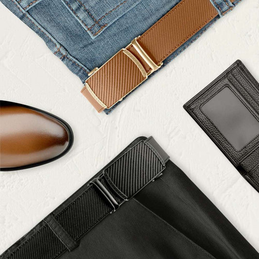 Popular Men's Leather Belt with Automatic Buckle Men's Belt Hot-selling Film Alloy Automa | Ectron Online