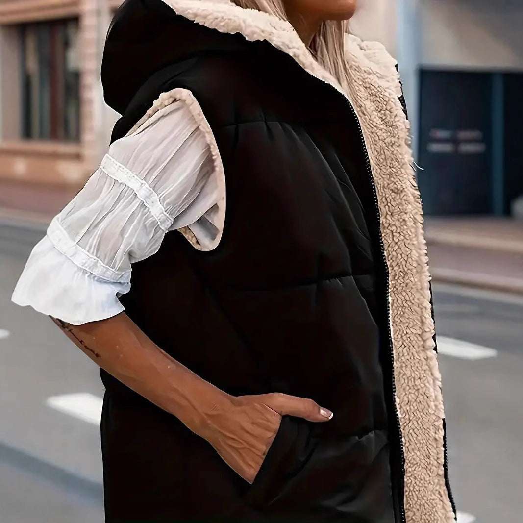 Hooded Double-sided Slim Fit Elegant Cardigan Vest