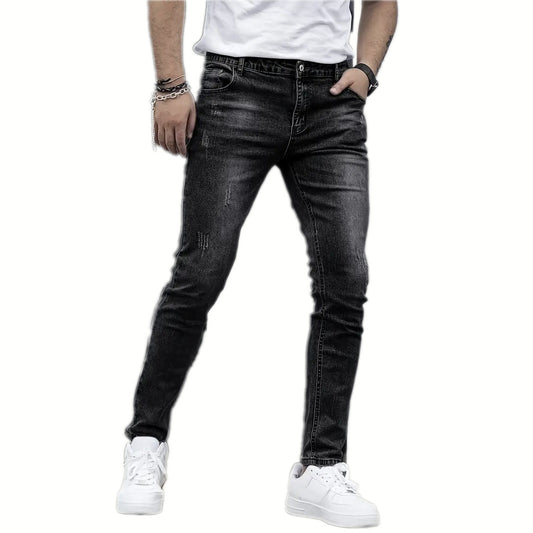 Men's Solid Color Stretch Jeans Stretch Men's Casual Solid Color Jeans | Ectron Online
