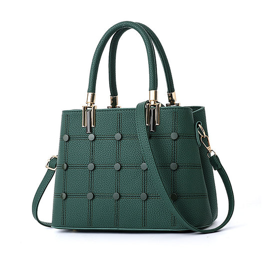 Rivet Accent PU Leather Handbag – Stylish & Spacious Tote Handbag rivet handbag | Ectron Online