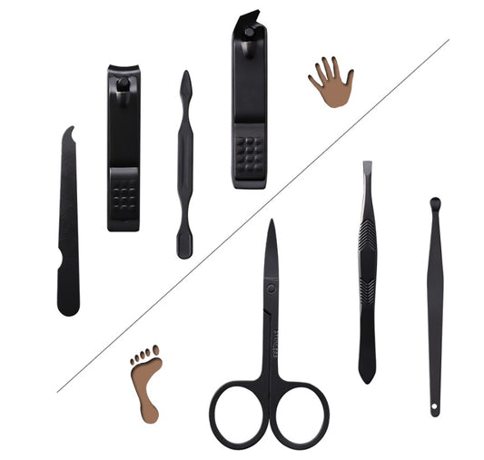 7 nail clippers Nail Manicure Set knife eyebrow set function Manicure Manicure Kit - Ectron Online