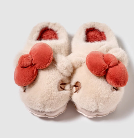Girls' Warm Plush Slippers – Indoor & Outdoor Autumn Comfort - Indoor Warm Girl Plush Slippers For Home | Ectron Online