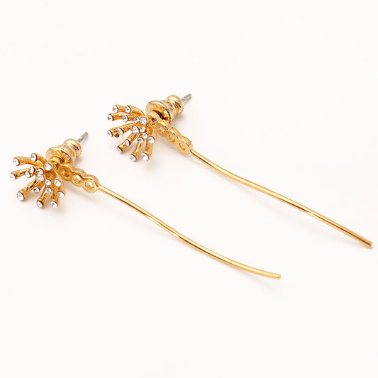 Female Versatile Long Slimming Floral Earrings