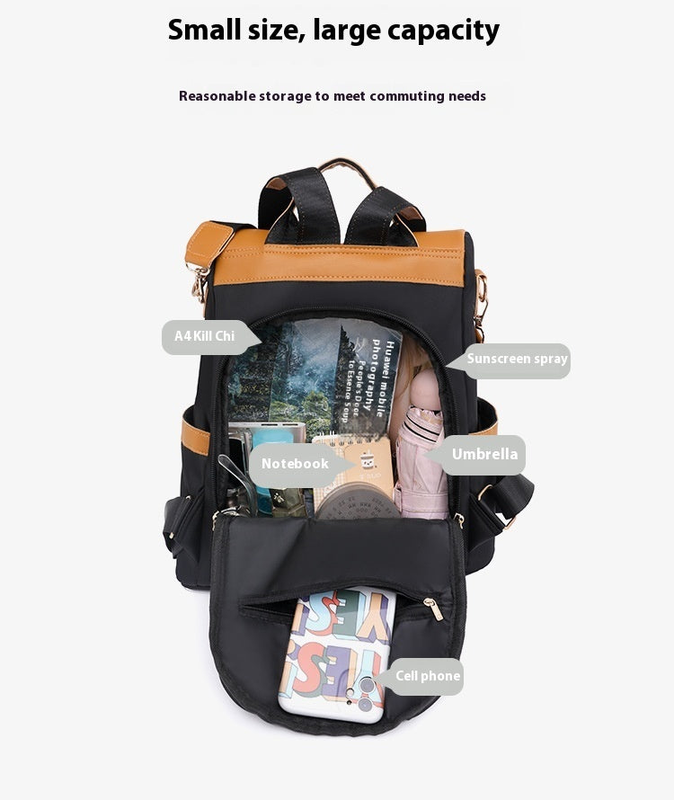 Simple Fashion Large Capacity Color Contrast Patchwork Casual Backpack