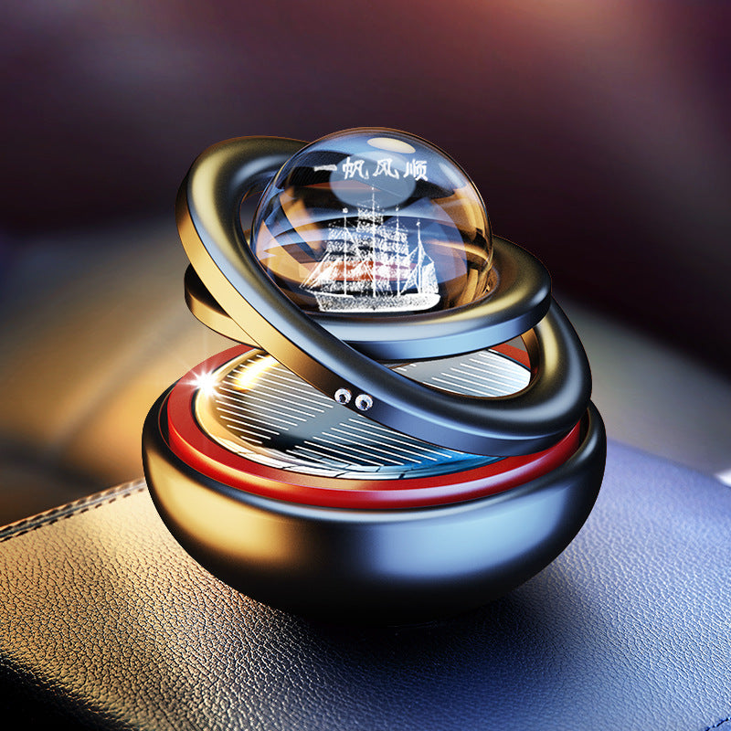 Solar Rotating Car Aroma Decoration Aluminum Alloy - Ectron Online