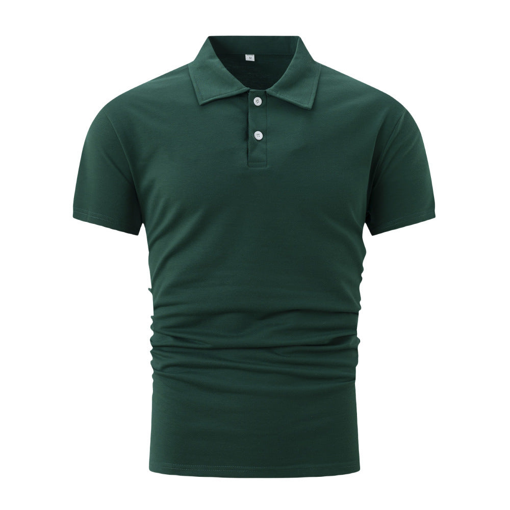 Men’s Summer Polo Shirt – Solid Colour Button Lapel Top Summer Short Sleeve Polo Shirt Men Solid | Ectron Online