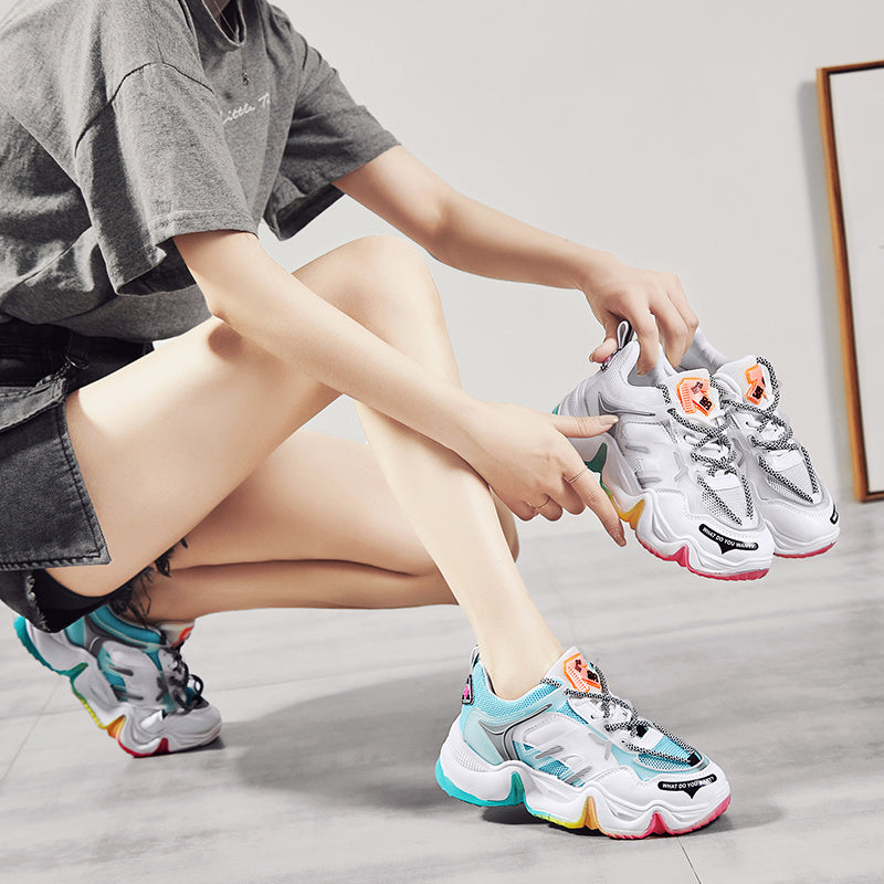 Women's summer rainbow bottom sneakers