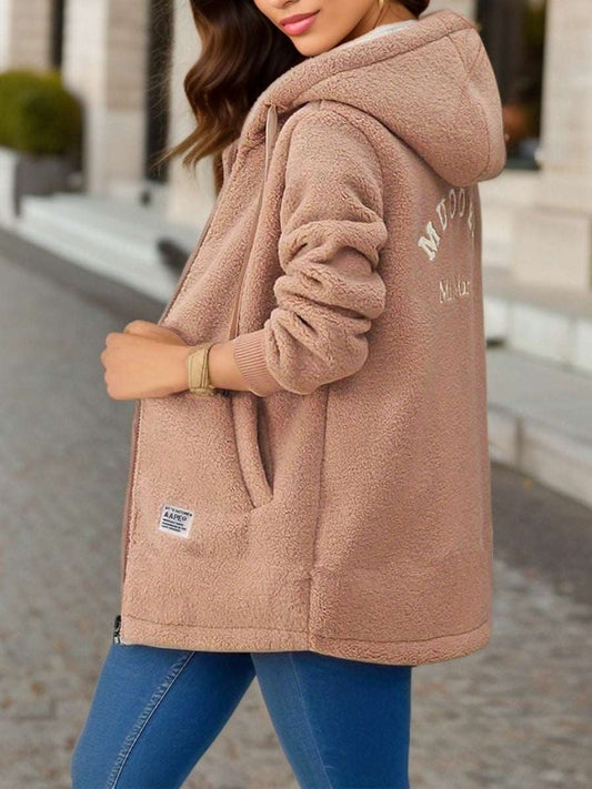 Women's Winter Fleece Hooded Jacket Winter Fleece Hooded Jacket Fashion Casu | Ectron Online