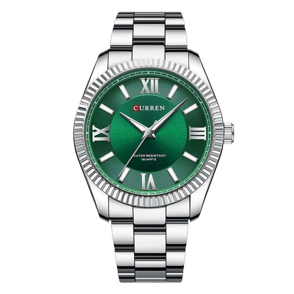 Men's Roman Scale Steel Watch Men's Luminous Steel Strap Roman Scale Q | Ectron Online