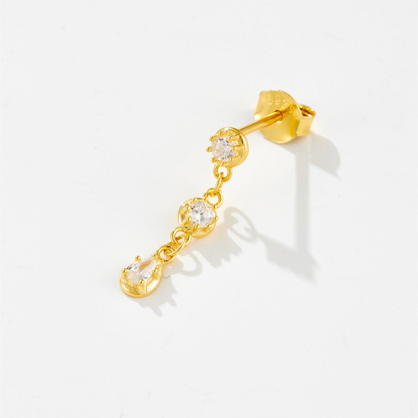 Tassel Diamond Short Eardrops Stud Earrings