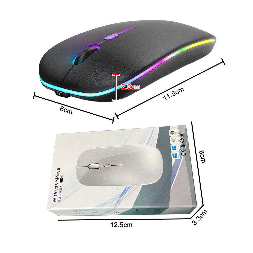 PC Maus Kabellos USB Wireless Mouse Computer Notebook Laptop Funkmaus Aufladbar